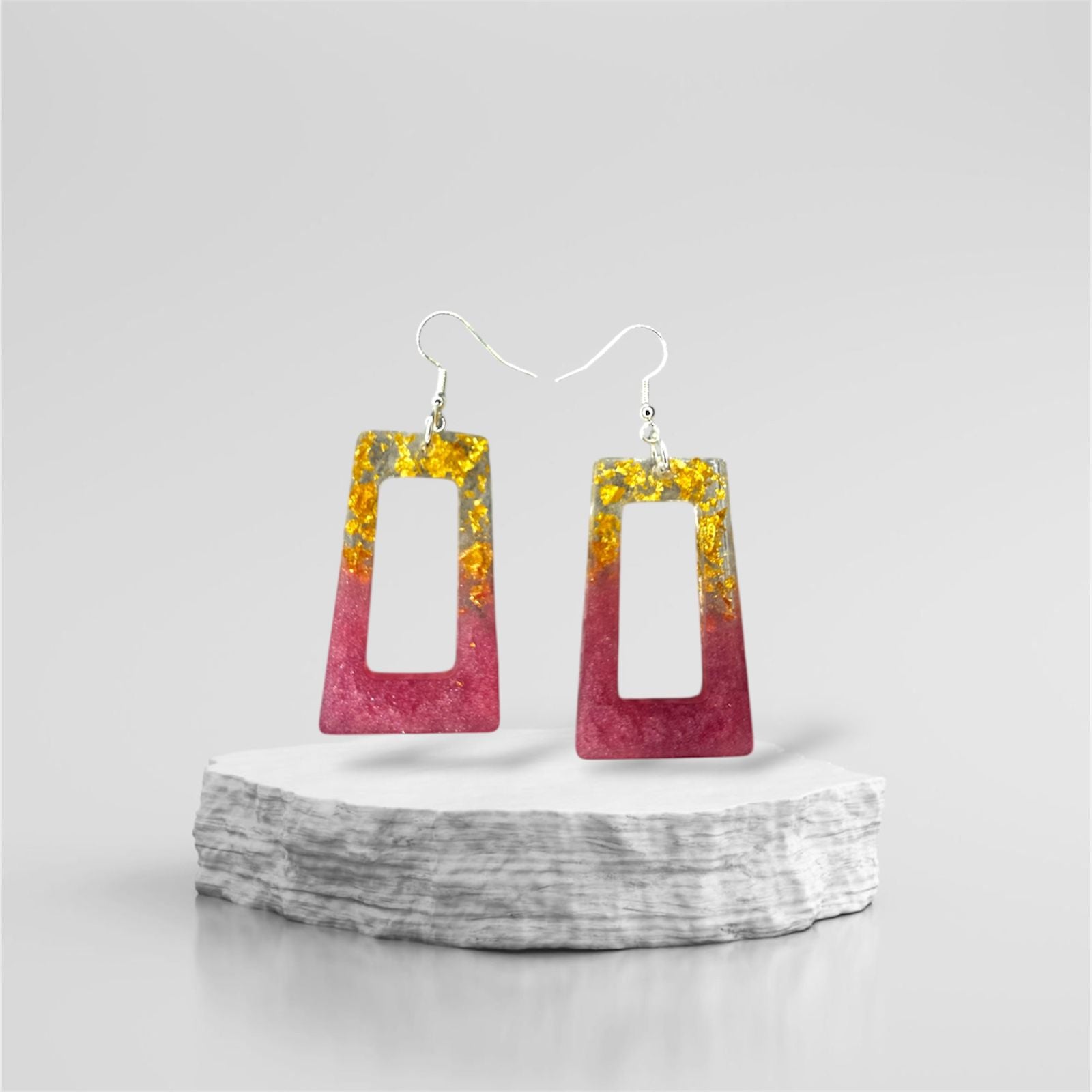 Pendientes geométricos bicolor personalizados